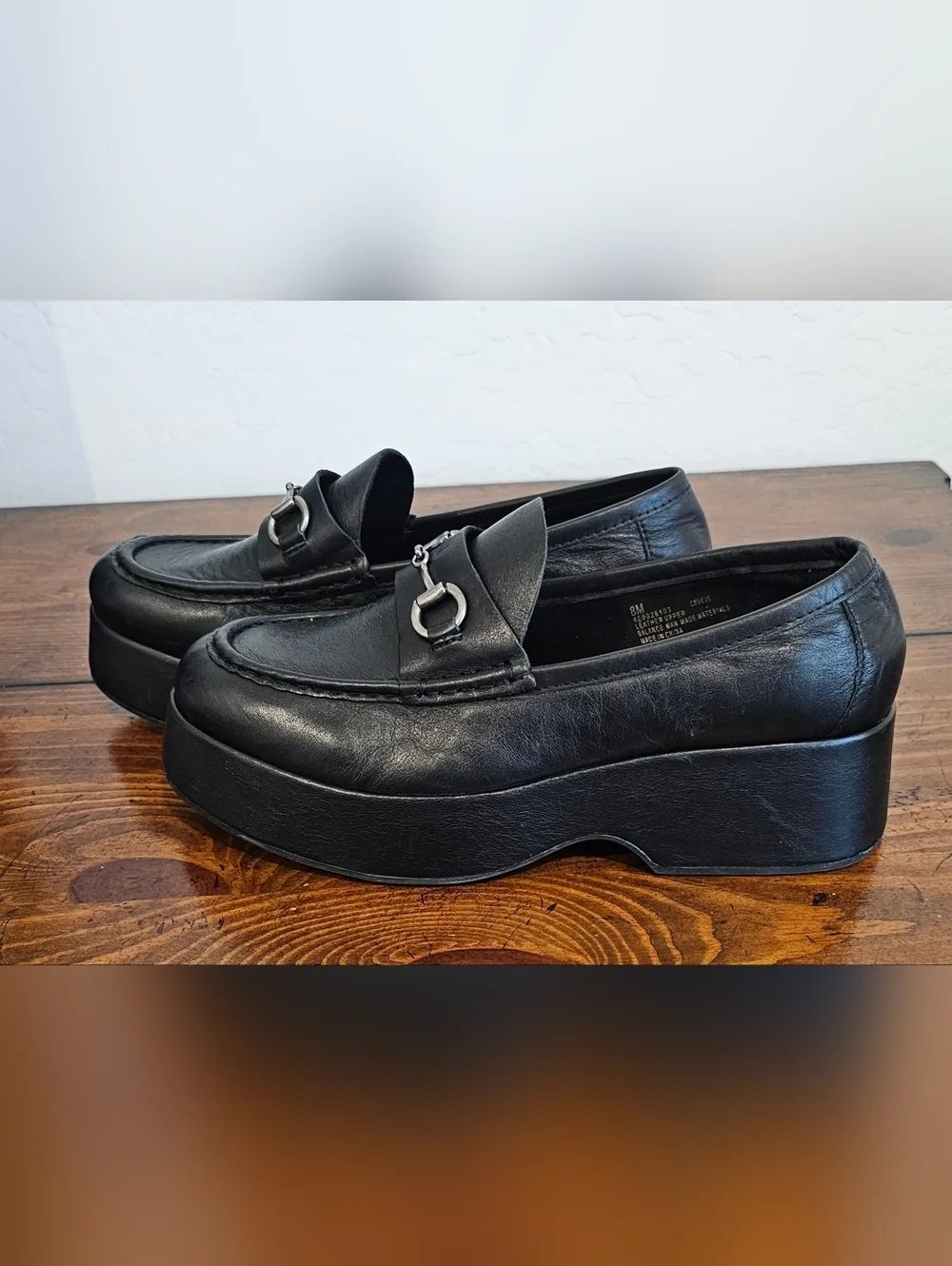 Kork-Ease Women’s Black Leather Platform Loafers Shoes Ortho Size 8M NWOB
